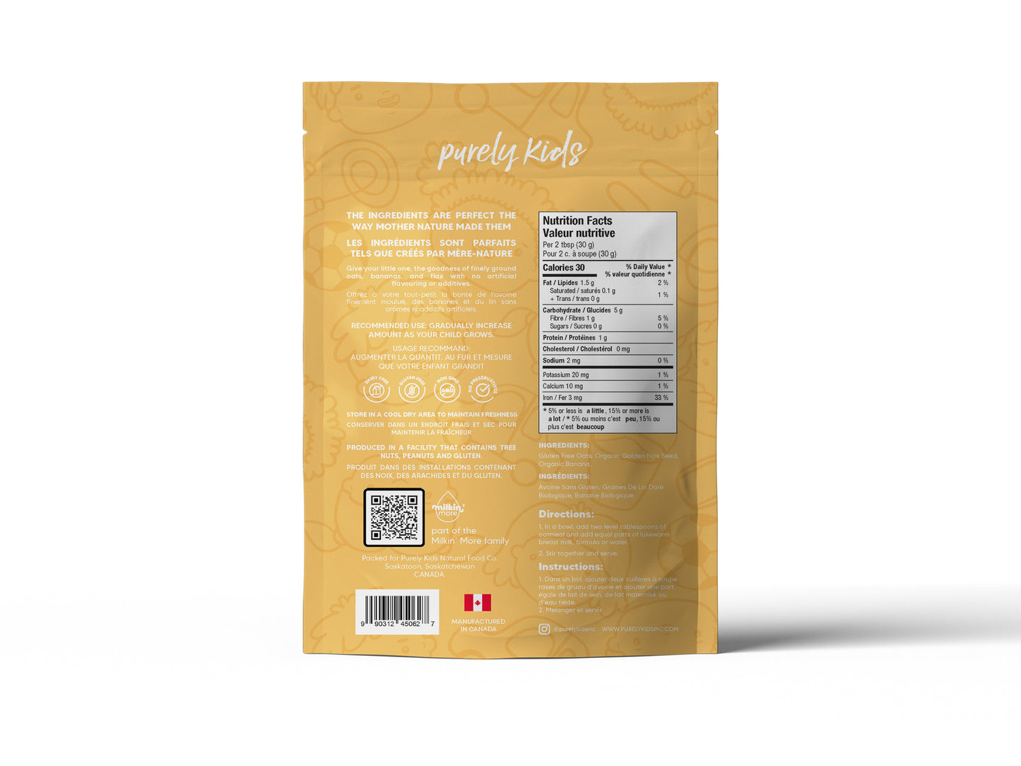 Purely Kids Organic Infant Banana Oatmeal (6–8 Months)