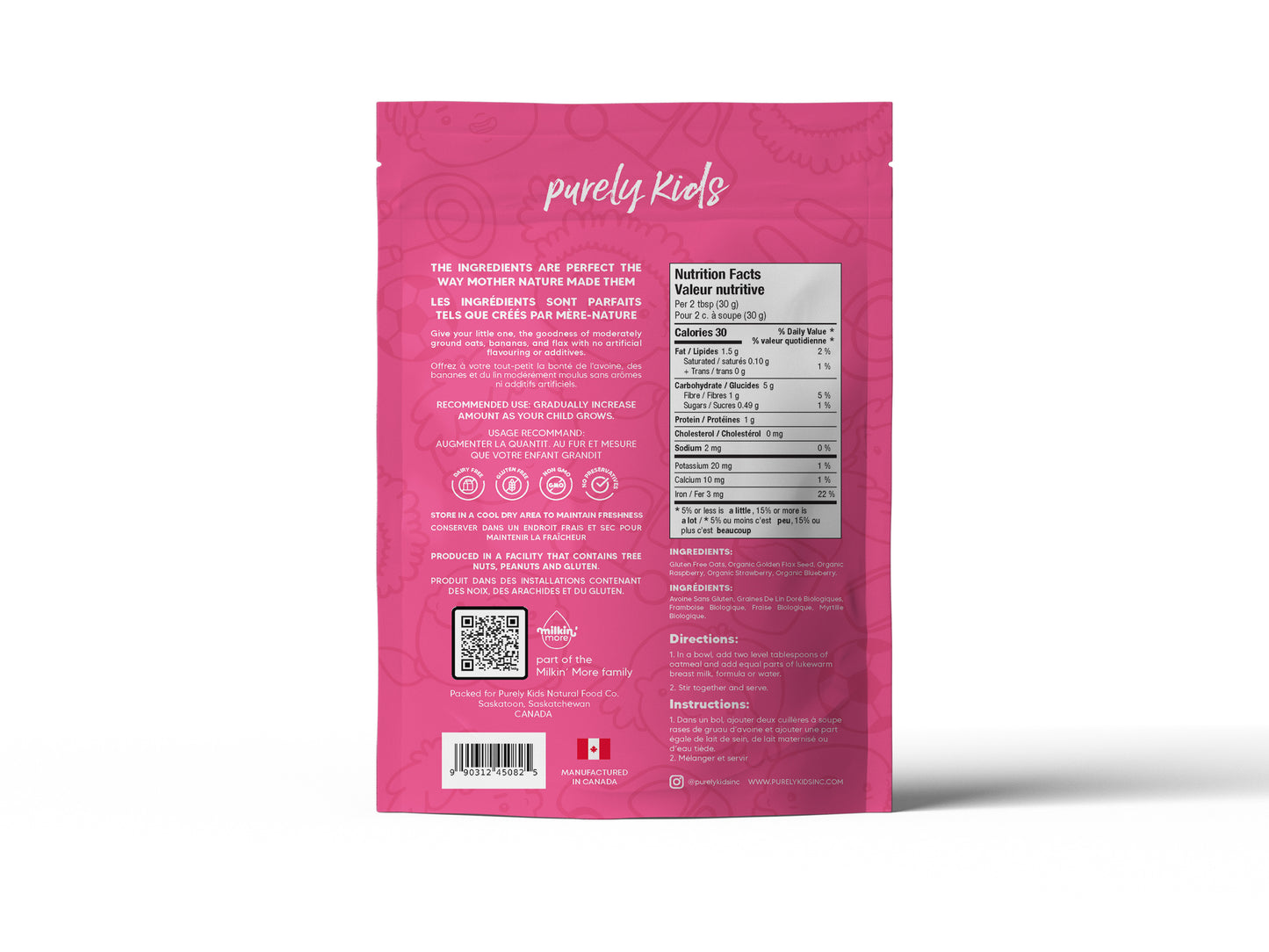 Purely Kids Organic Kids Berry Oatmeal