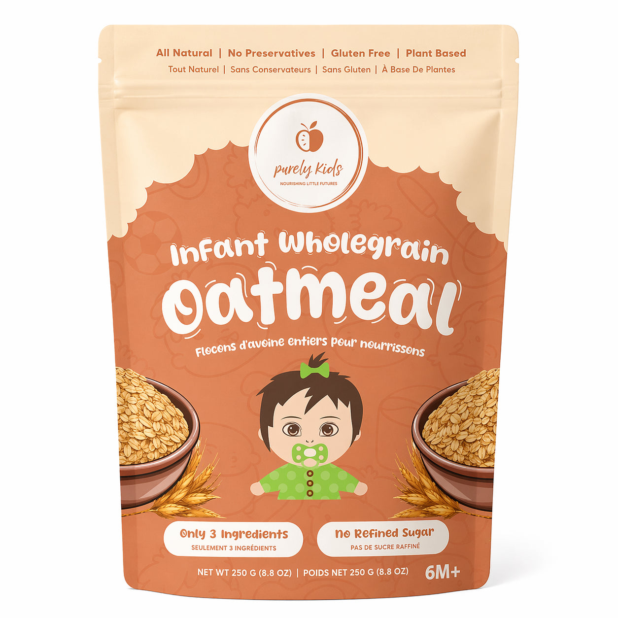Purely Kids Organic Infant Wholegrain Oatmeal (6–8 Months)