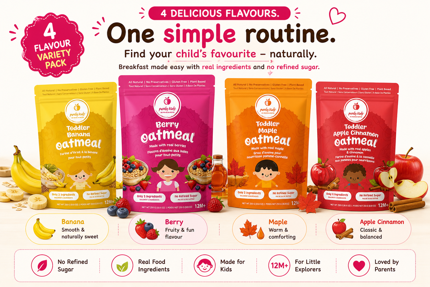 Purely Kids Organic Kids Oatmeal Combo