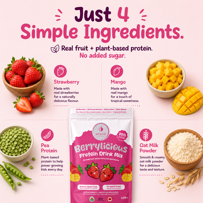 Organic Berrylicious Protein Powder - Strawberry & Mango