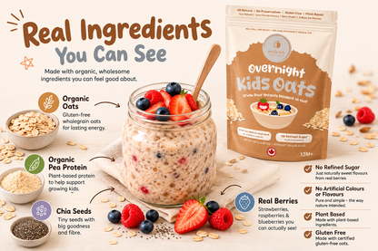 Organic Protein Overnight Oats for Kids – Chia, Oats & Berries