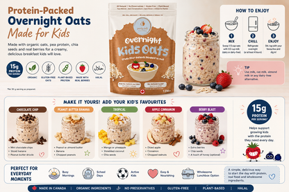 Organic Protein Overnight Oats for Kids – Chia, Oats & Berries