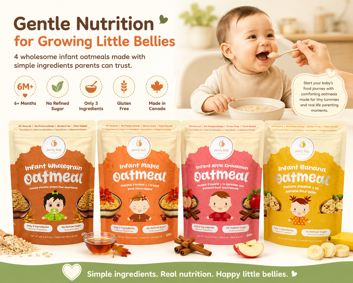 Purely Kids Organic Infant Oatmeal Combo Pack (6–8 Months)