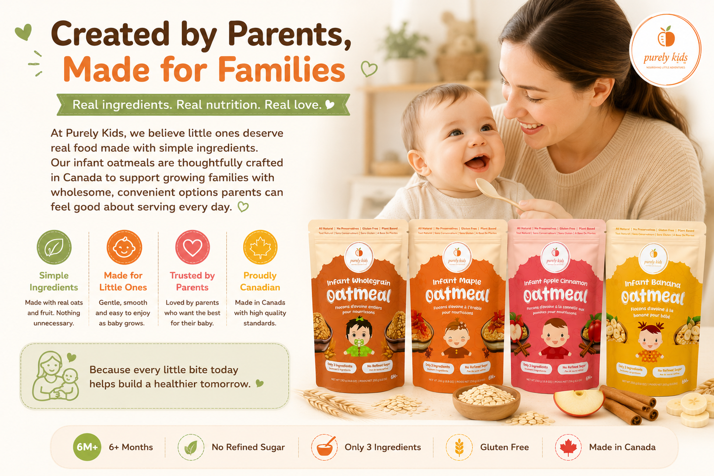 Purely Kids Organic Infant Oatmeal Combo Pack (6–8 Months)