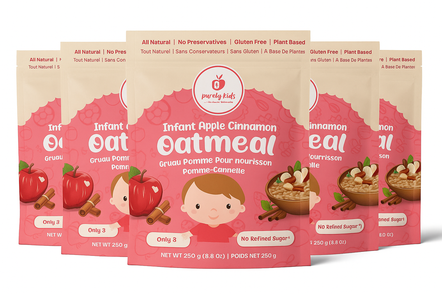 Purely Kids Organic Infant Apple Cinnamon Oatmeal (6–8 Months)