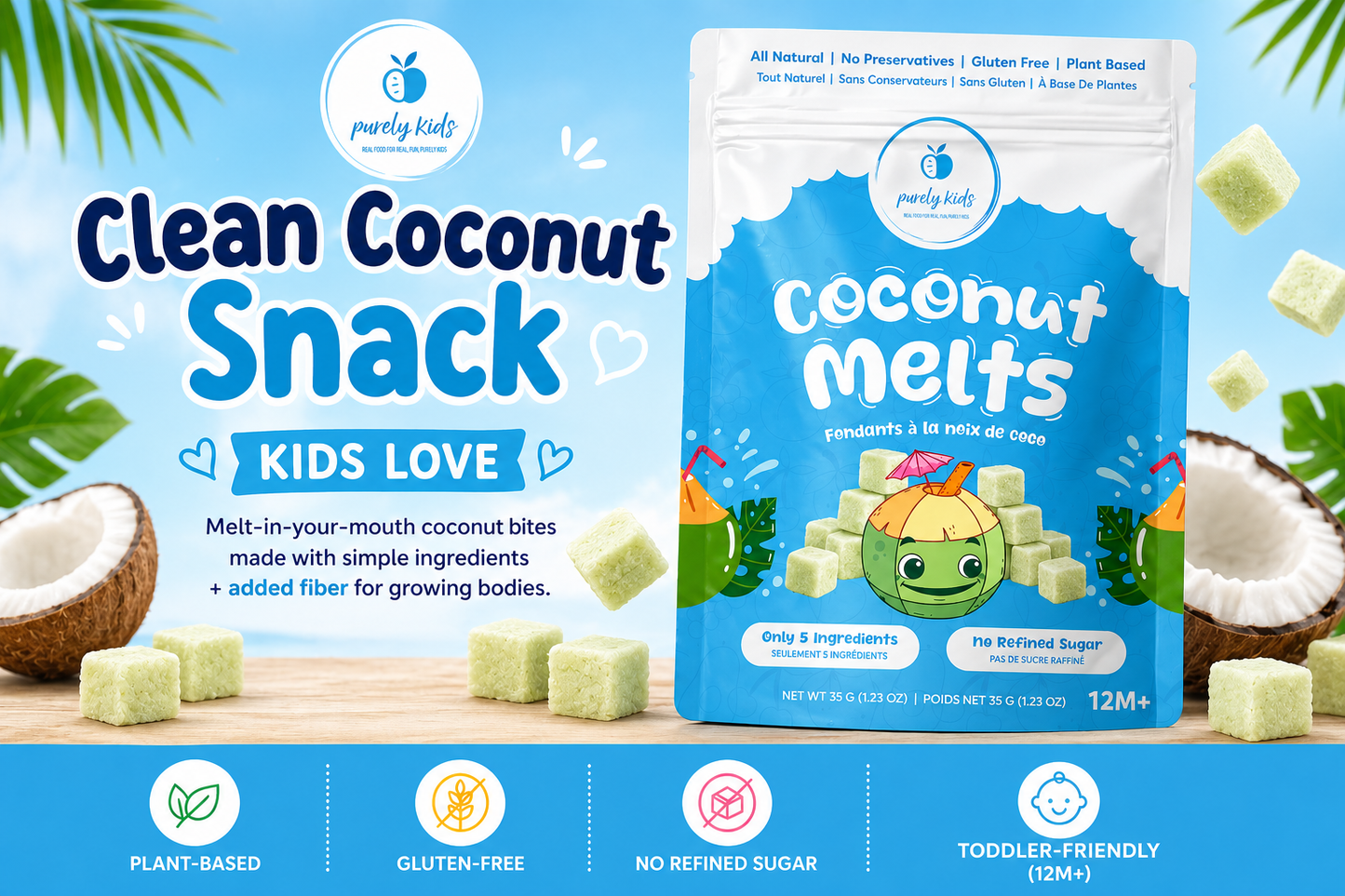 Purely Kids Coconut Melts – Dairy and Gluten Free Snack