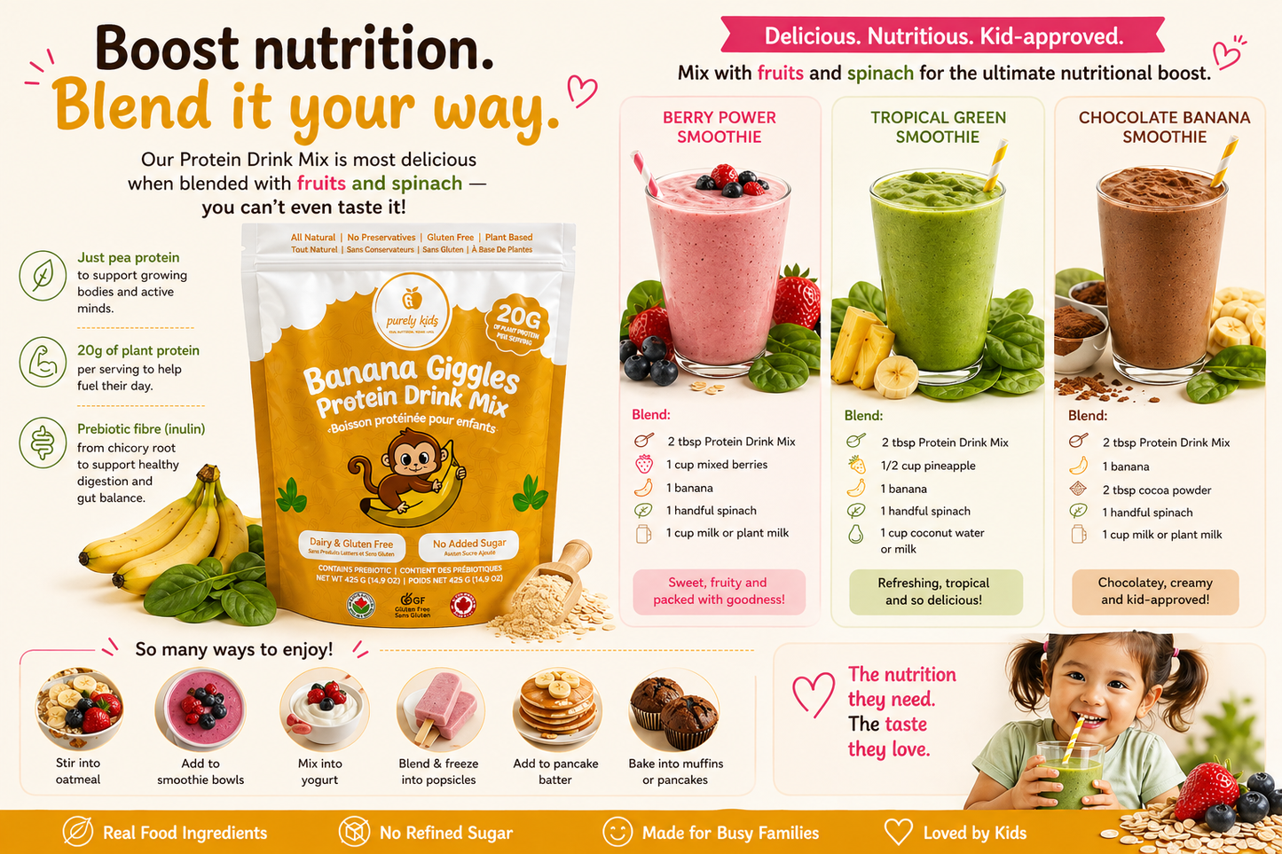 Purely Kids Starter Bundle -Oatmeal, Protein Drink Mix & Melts (Kids Essentials Kit)