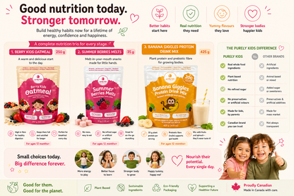 Purely Kids Starter Bundle -Oatmeal, Protein Drink Mix & Melts (Kids Essentials Kit)