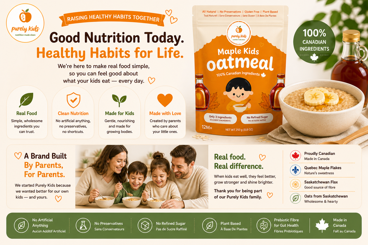 Purely Kids Organic Kids Maple Oatmeal