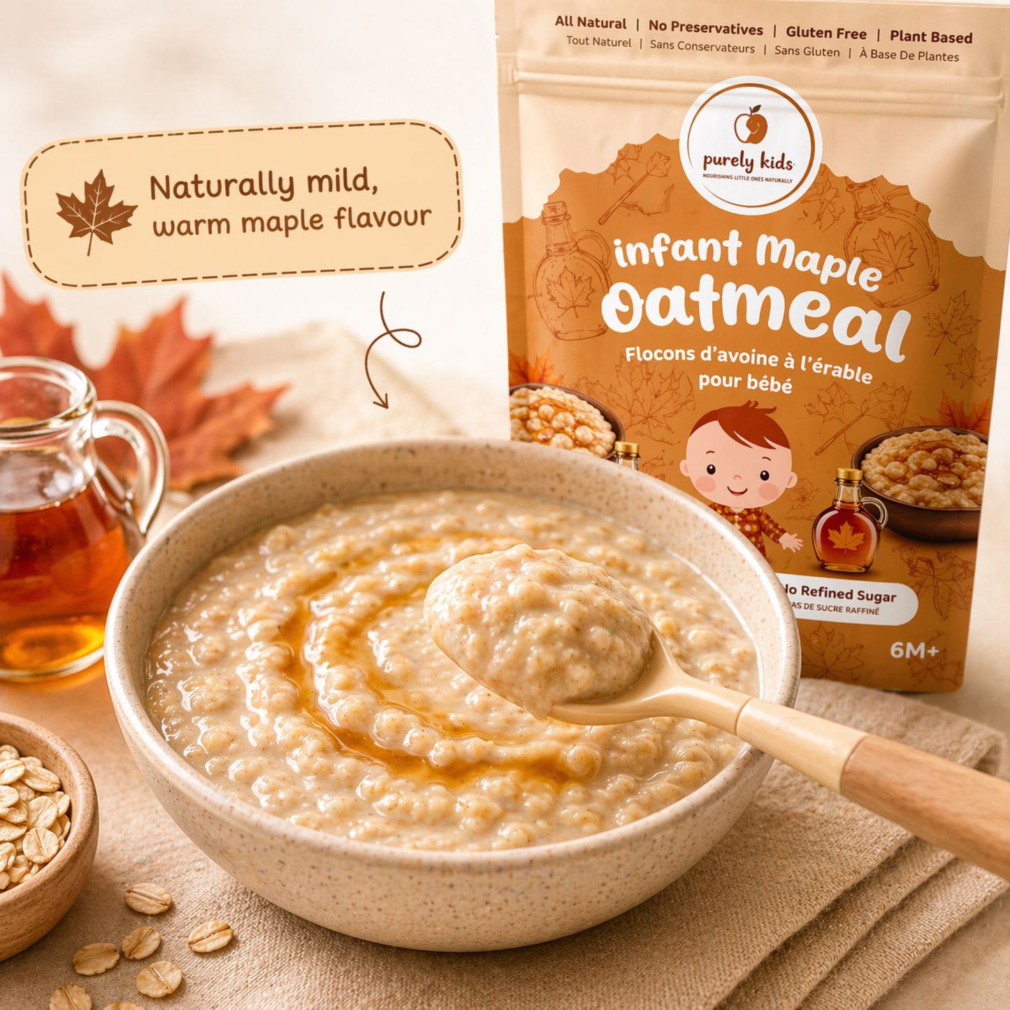 Purely Kids Organic Infant Maple Oatmeal (6–8 Months)