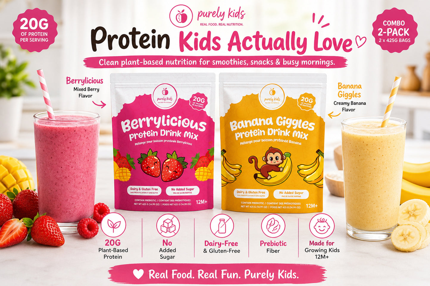 Purely Kids Organic Protein Drink Mix Combos