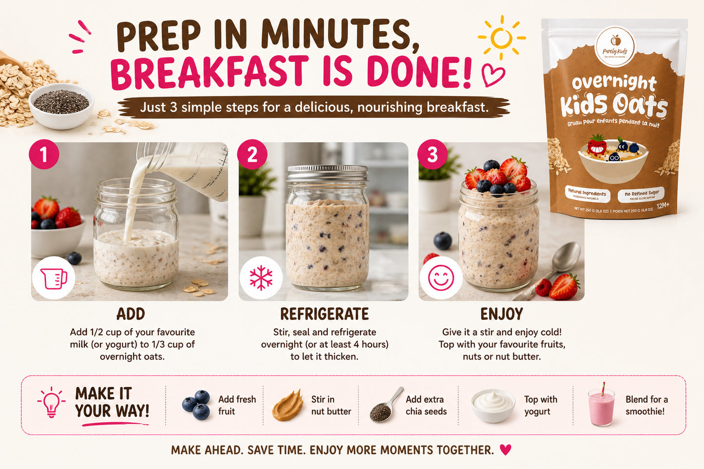 Purely Kids Organic Kids Overnight Oats