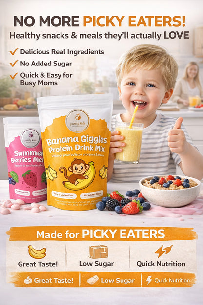 Purely Kids Starter Bundle -Oatmeal, Protein Drink Mix & Melts (Kids Essentials Kit)