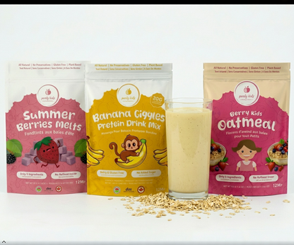 Purely Kids Starter Bundle -Oatmeal, Protein Drink Mix & Melts (Kids Essentials Kit)